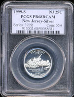1999-S New Jersey Silver PCGS PR68DCAM Satehood Quarter