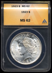 1923 Peace Dollar ANACS - MS62