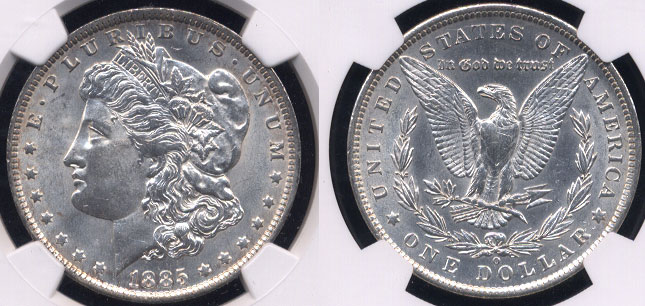 1885-O Morgan Silver Dollar NGC MS-62
