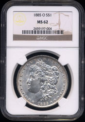  1885-O Clashed Dies Morgan Silver Dollar ANACS - MS63