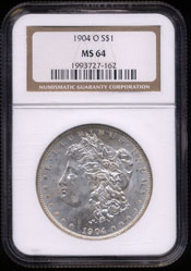 1904 - O Morgan Silver Dollar NGC-MS64
