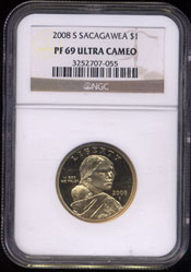 2008 S Sacagawea Dollar NGC PF 69 ULTRA CAMEO