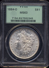  1884- O Morgan Silver Dollar PCGS-MS63