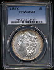  1884- O Morgan Silver Dollar PCGS-MS62