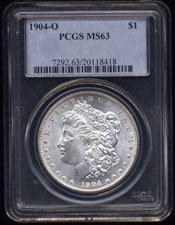 1904 - O Morgan Silver Dollar PCGS-MS63