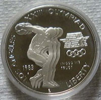 obverse 1983-s Proof olympic commemorative dollar