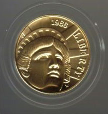 1986 Statue of Liberty Five Dollar Gold Coin