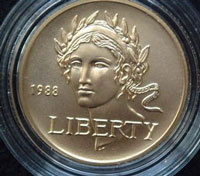 1988 Olympic Five Dollar Gold Uncirculated Coin