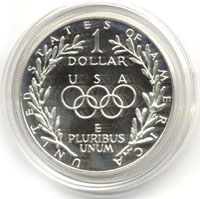 Reverse Proof 1988 Olympic Silver Dollar