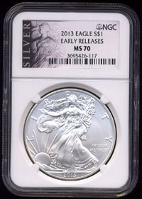 Liberty Slab NGC MS-70 Graded Eagle Walking Liberty Labled Silver Design