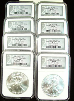 20Th Anniversary Edition Silver American Eagle Collection Numismatic Guaranty Corporation